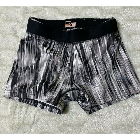Puma Womens Small Athletic Running Black White Shorts - Picture 1 of 7